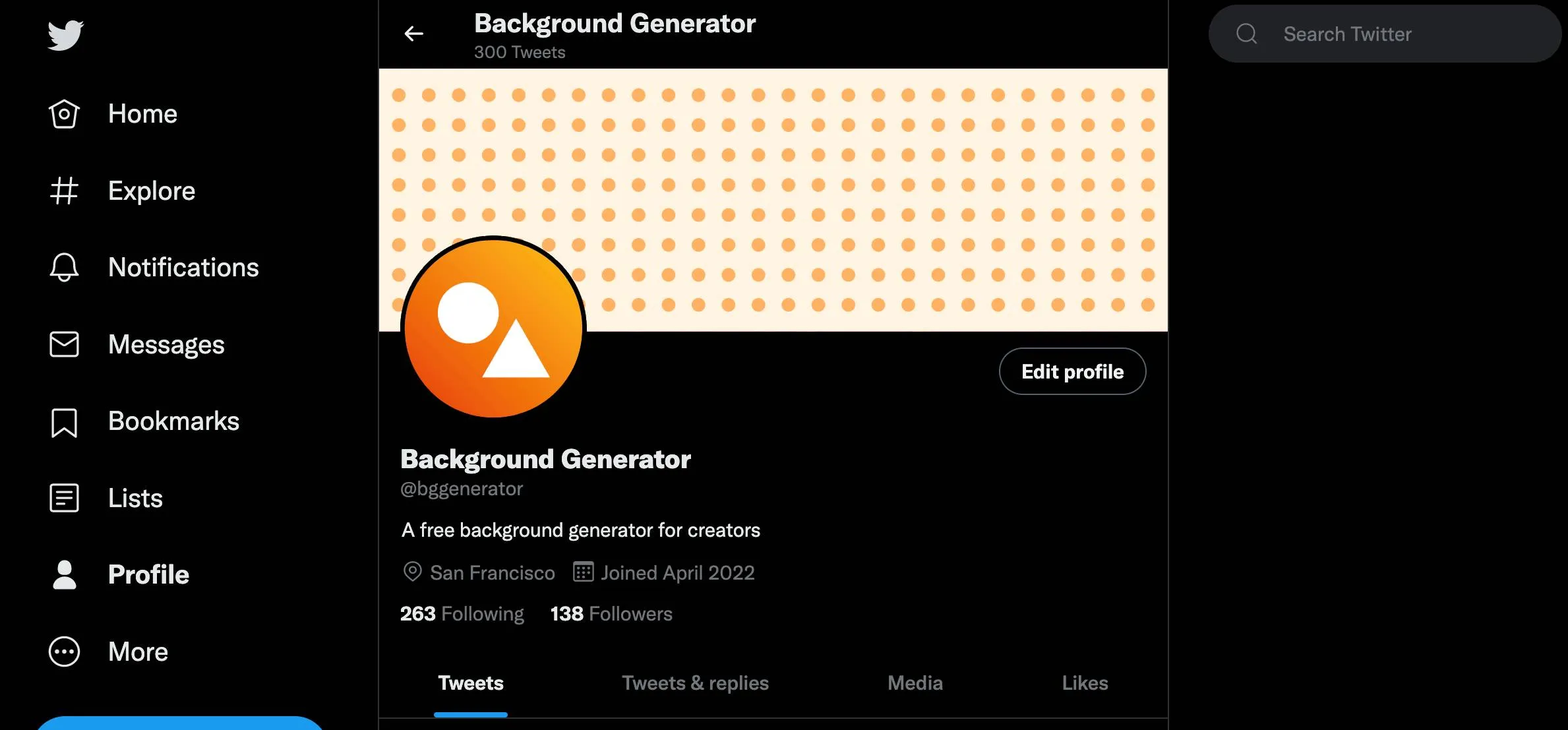 Generate background for social media profile banners